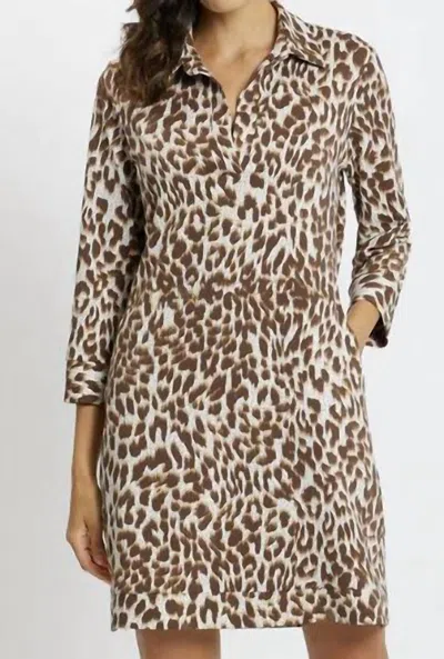 Jude Connally Finley Dress In Speckled Cheetah In Beige