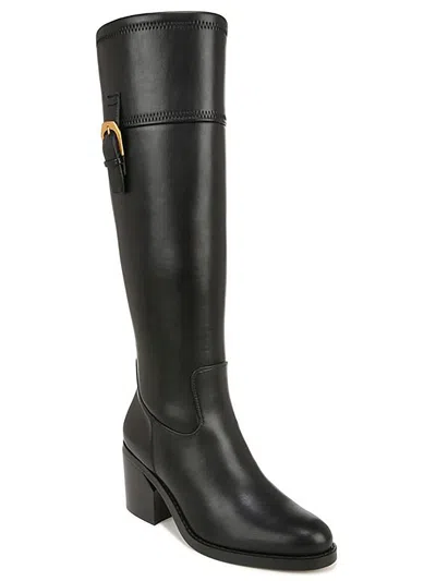 Franco Sarto Womens Faux Leather Round Toe Knee-high Boots In Black