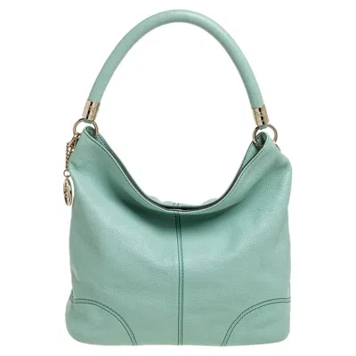 Lancel Mint Grained Leather Flair Hobo In Blue