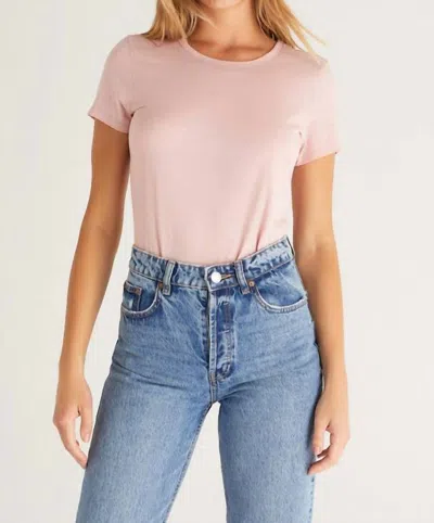 Z Supply The Classic Tee In Blush Mood In Pink