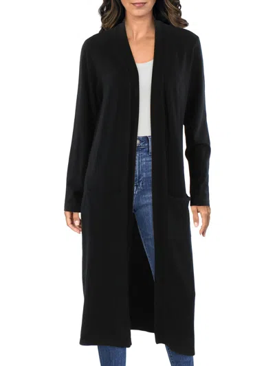 Eileen Fisher Womens Long Ribbed Duster Sweater In Black
