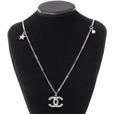 Pre-owned Chanel Coco Mark C21s Necklace Rhinestone In Black