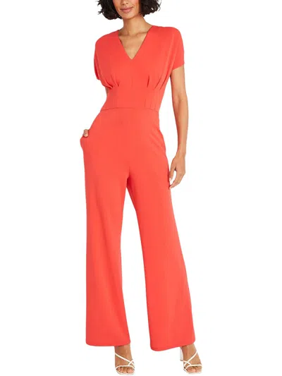 Maggy London Womens Pleated Polyester Jumpsuit In Pink