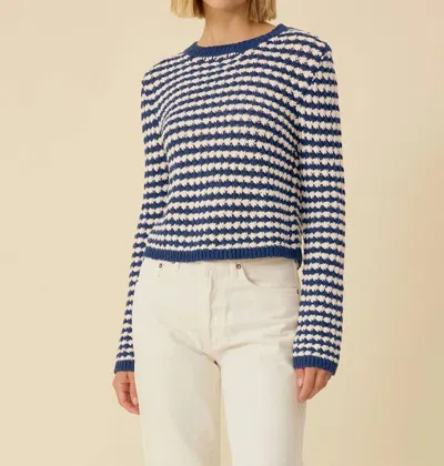 One Grey Day Louise Pullover In Navy Combo In Blue