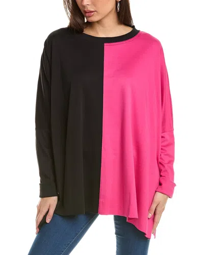 Planet Two-tone Top In Black