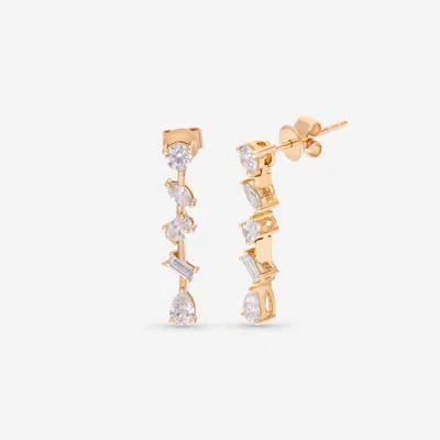 Ina Mar 14k Gold, Diamond 1.00ct. Tw. Drop Earrings Cn/566438 In Silver