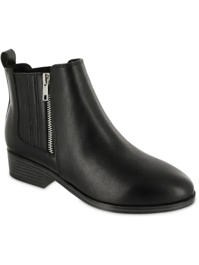 Mia Benicio Womens Faux Leather Comfort Ankle Boots In Black