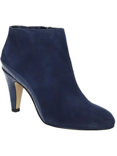 Bella Vita Womens Suede Almond Toe Ankle Boots In Blue