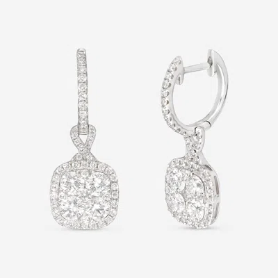 Ina Mar 18k White Gold, Diamond 2.45ct. Tw. Cluster Drop Earrings Imkgk02 In Silver