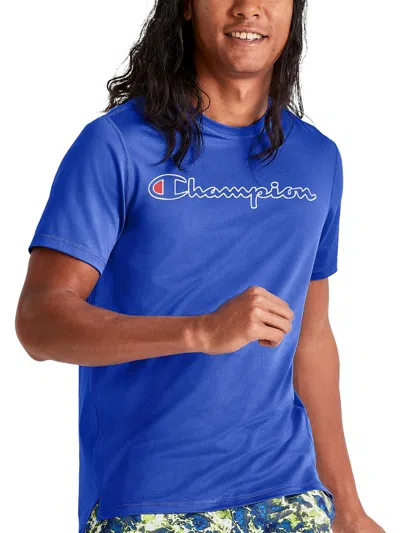 Champion Mens Perforated Fitness Shirts & Tops In Blue