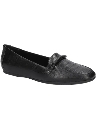 Easy Street Catsha Womens Faux Leather Loafers In Black