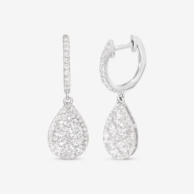 Ina Mar 14k Gold, Diamond 1.94ct. Tw. Cluster Drop Earrings Imkgk03 In Silver