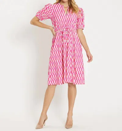 Jude Connally Cassandra Dress In Mod Arch Peony In Pink