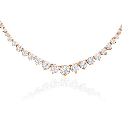 Sselects Graduated 8 Carat Lab Grown Diamond Tennis Necklace In 14 Karat In Silver