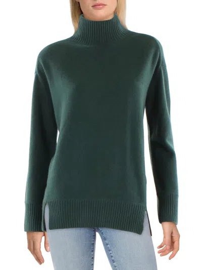 Vince Womens Cashmere Pullover Turtleneck Sweater In Green