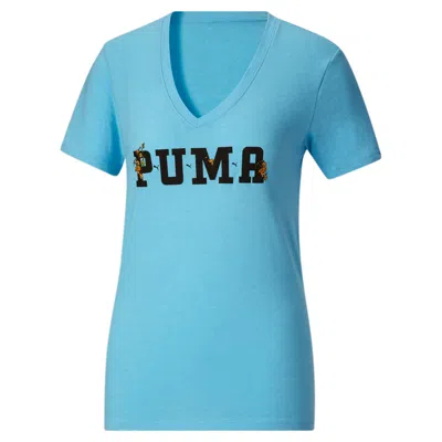 Puma Women's Varsity Bloom Tee In Blue