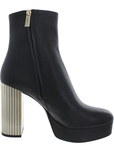 Michael Michael Kors Womens Leather Ankle Booties In Black