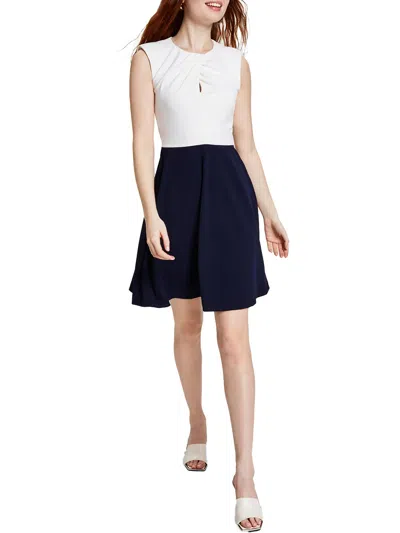 Dkny Womens Mini Fit & Flare Cocktail And Party Dress In White