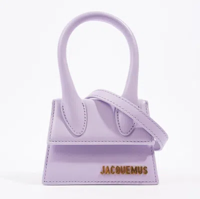 Jacquemus Le Chiquito Lilac Leather Shoulder Bag In Gold