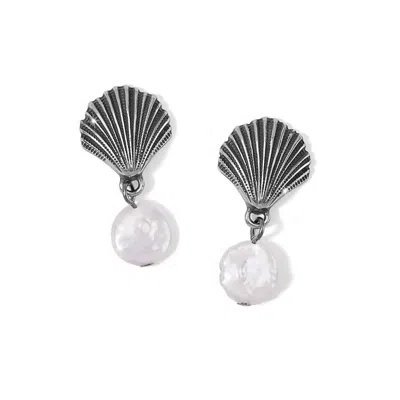 Brighton Women's Shells Pearl Drop Earrings In White In Silver