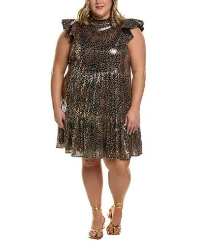 Sea Ny Plus Leopard Sequin Dress In Gold
