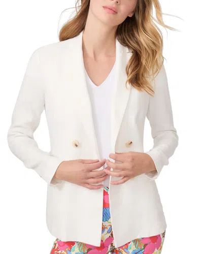 J.mclaughlin J. Mclaughlin Solid Ressie Linen-blend Jacket In White