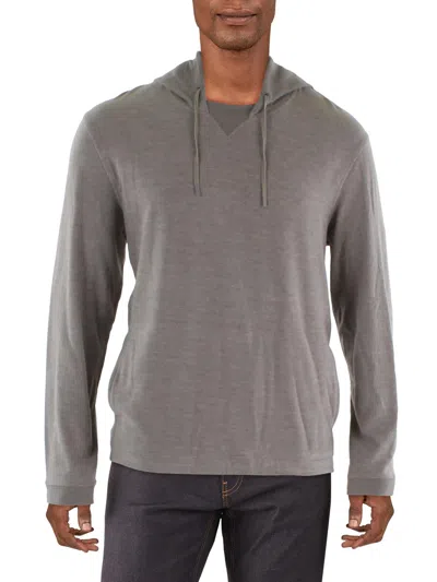 Kenneth Cole Mens Heathered Hooded Pullover Sweater In Brown