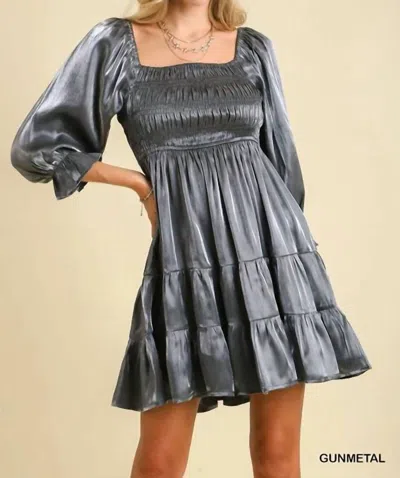 Umgee Shimmer The Night Away Dress In Grey