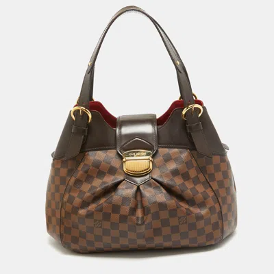 Pre-owned Louis Vuitton Damier Ebene Canvas Sistina Mm Bag In Brown