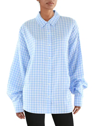 Favorite Daughter Womens Gingham Long Sleeve Button-down Top In Multi
