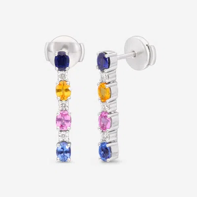 Ina Mar 14k Gold Diamond And 1.6ct. Tw Sapphire Drop Earrings Imkgk47 In Pink
