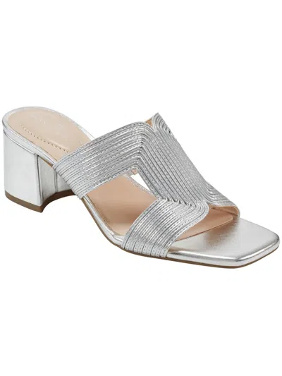 Bandolino Merily3 Womens Laceless Woven Mule Sandals In Silver