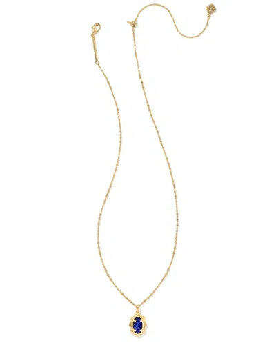 Kendra Scott Women's Piper Gold Pendant Necklace In Blue Lapiz