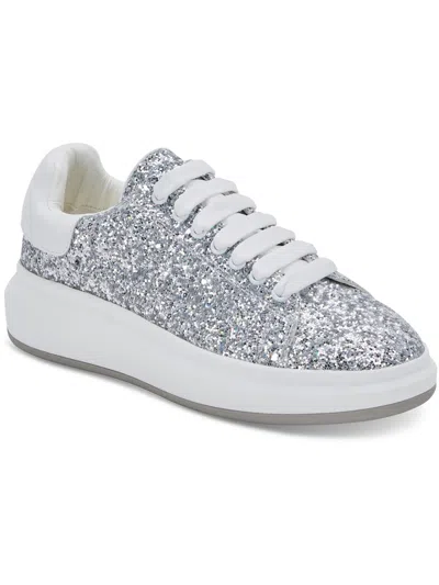 Blondo Diva Womens Leather Casual And Fashion Sneakers In Silver