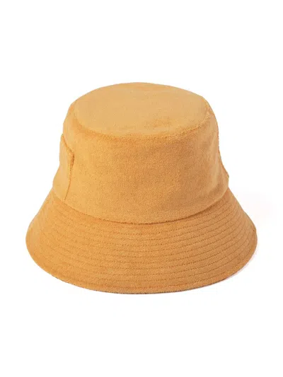 Lack Of Color Wave Bucket Hat In Tangerine In Beige