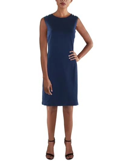 Lauren Ralph Lauren Womens Office Career Sheath Dress In Blue