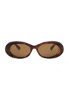Gucci Oval-frame Sunglasses In Brown