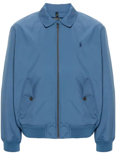 Polo Ralph Lauren Polo-pony-motif Waterproof Jacket In Blue