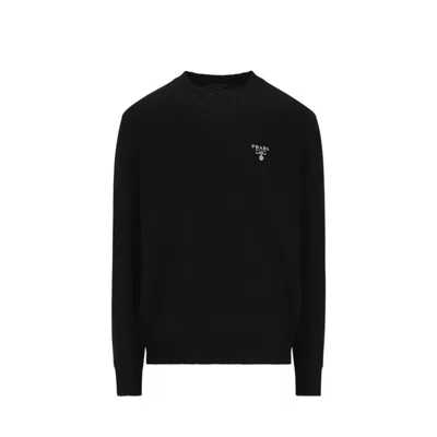 Prada Women's Cashmere Crewneck Sweater In Black