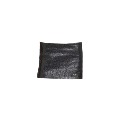 Prada Leather Mini Skirt In Black