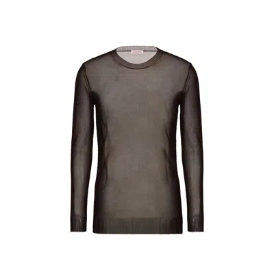 Valentino Semi-transparent Sweater In Brown