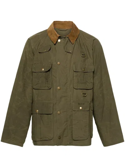Barbour Modified Transport Wax Jacket In Green
