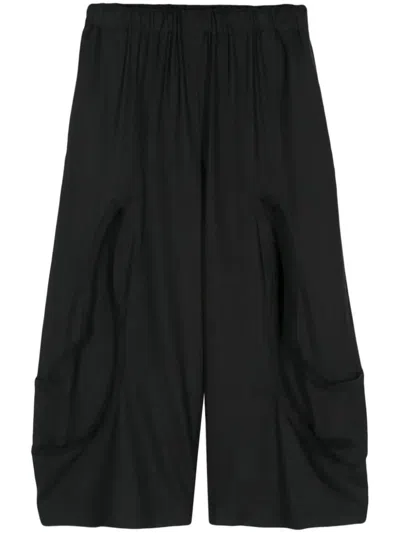Comme Des Garçons Seam-detail Cropped Trousers In Black