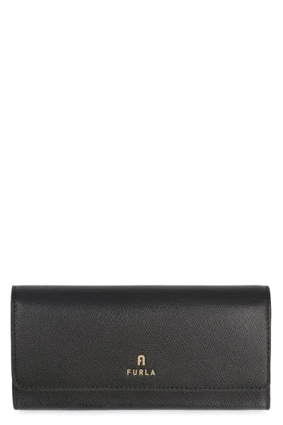 Furla Logo-plaque Continental Wallet In Black