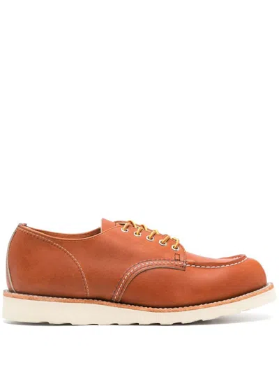 Red Wing Shoes Moc Oxford Leather Brogues In Leather Brown