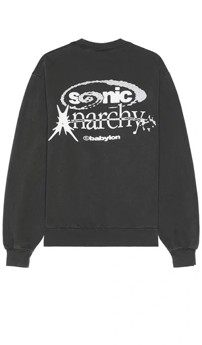 Babylon Sonic Anarchy Crewneck Sweatshirt In 洗水黑