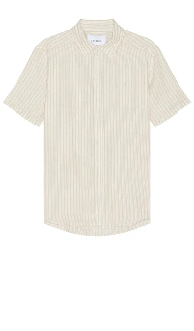 Les Deux Kris Linen Shirt In Light Desert Sand & Light Ivory