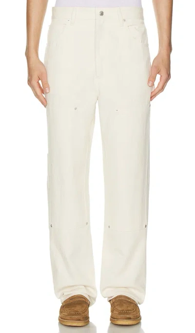 Yony Canvas Double Knee Pants In 素色