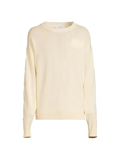 Off-white 3d Diagonal Crewneck Sweater In Cream Cream