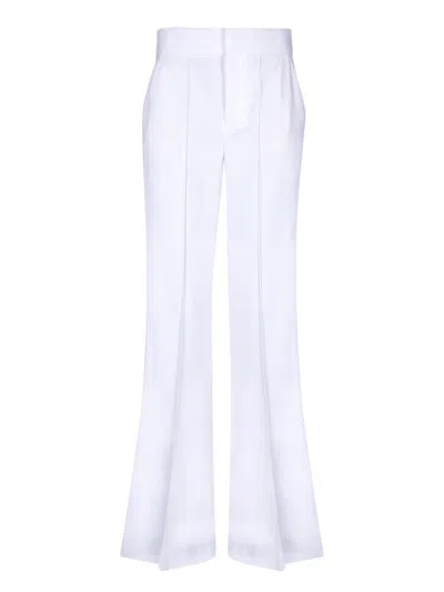Alice And Olivia White Dylan Crepe Trousers Alice + Olivia